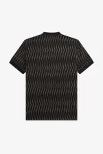 Fred Perry Argyle Jacquard Men’s T-Shirt Black IYKHA8403