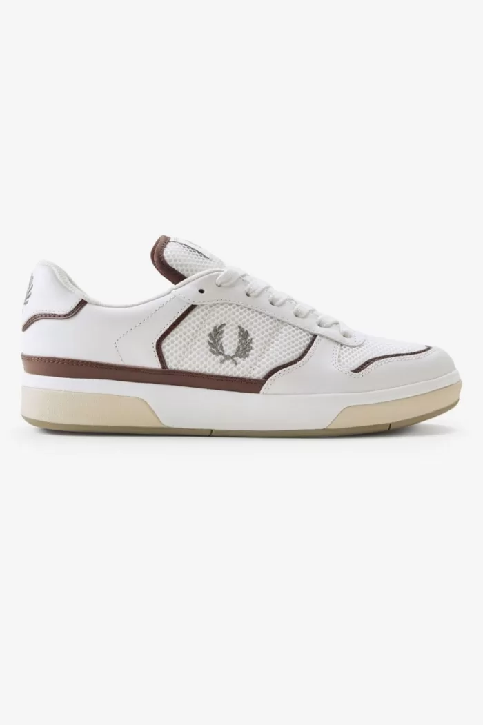 Fred Perry B300 Men’s Trainers Snow White Warm Grey ZJTIO7658