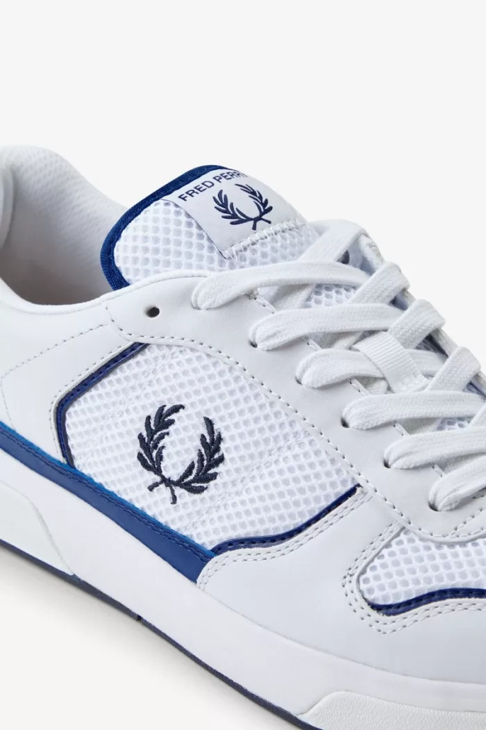 Fred Perry B300 Men’s Trainers White Navy LJVZO0426