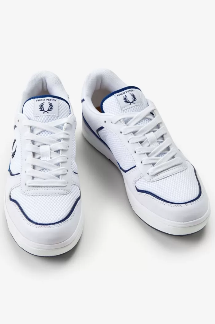 Fred Perry B300 Men’s Trainers White Navy LJVZO0426