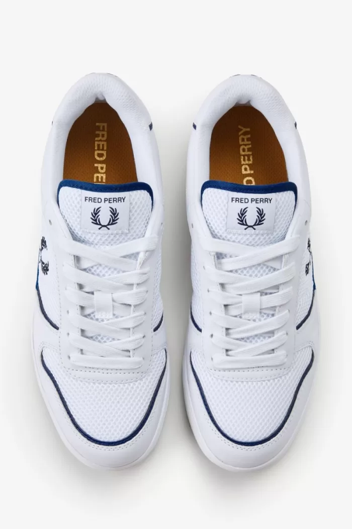 Fred Perry B300 Men’s Trainers White Navy LJVZO0426