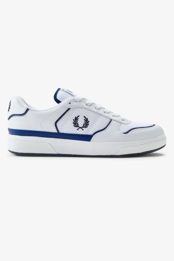 Fred Perry B300 Men’s Trainers White Navy LJVZO0426