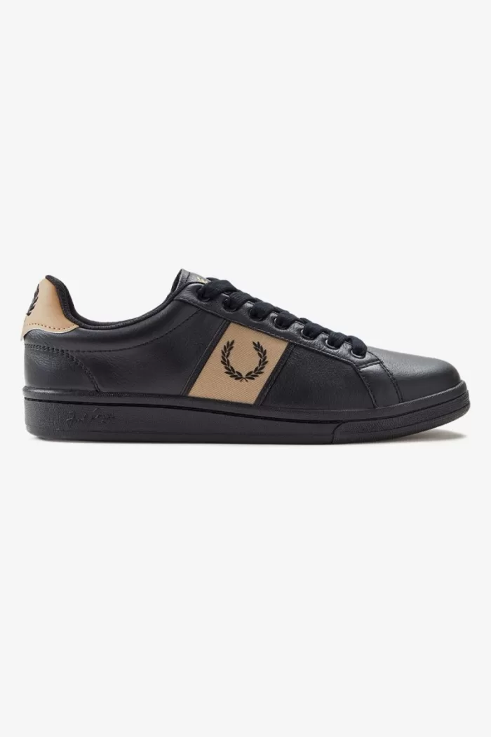 Fred Perry B721 Men’s Tennis Shoes Black Green EMPNR2314