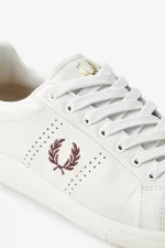 Fred Perry B721 Men’s Tennis Shoes Ivory Dark Red RKJGF3712