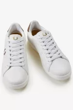 Fred Perry B721 Men’s Tennis Shoes Ivory Dark Red RKJGF3712