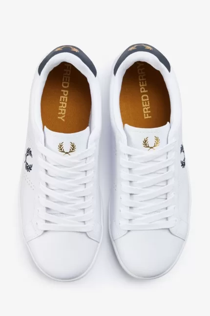 Fred Perry B721 Men’s Tennis Shoes White Navy UIGNA3165