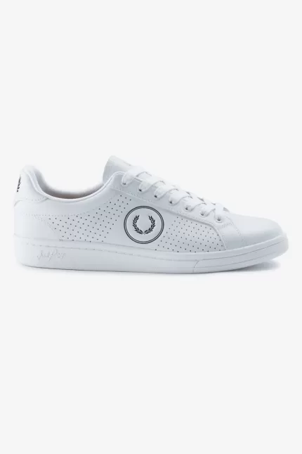 Fred Perry B721 Men’s Tennis Shoes White Black VDGPU3294