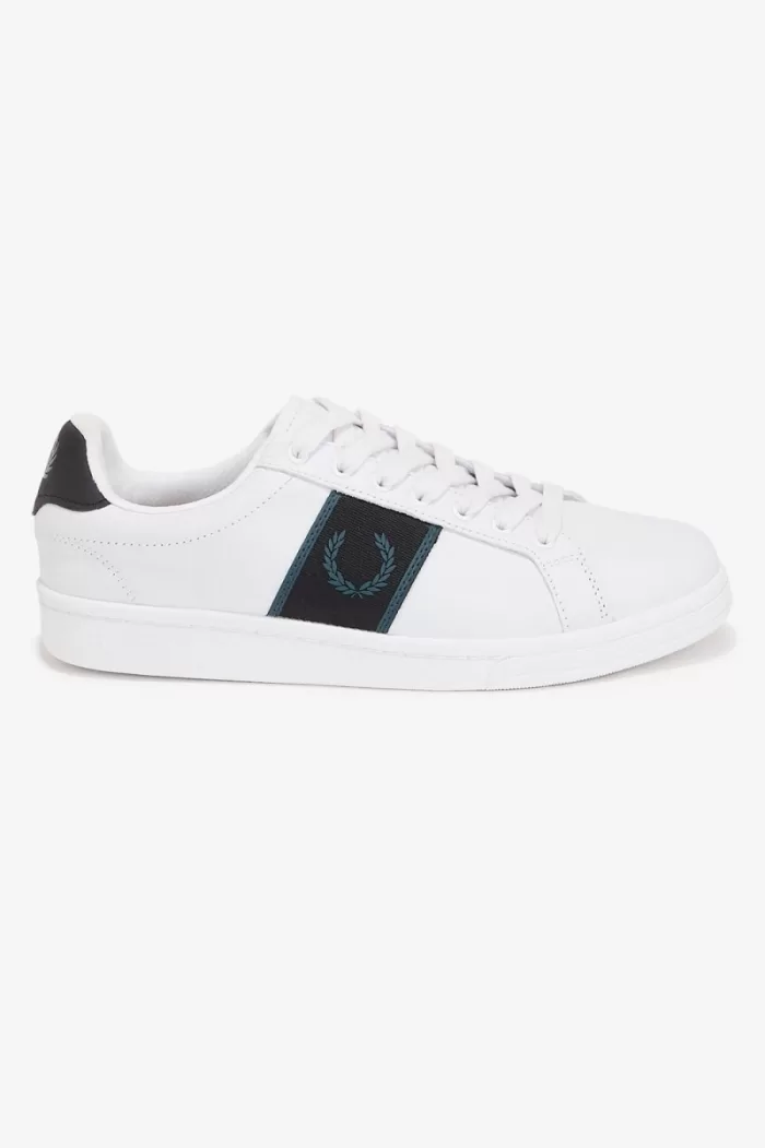 Fred Perry B721 Men’s Tennis Shoes White Petrol Blue UDJRN0641