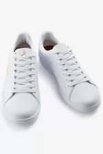 Fred Perry B721 Men’s Tennis Shoes White Metallic Gold JNUMI7358