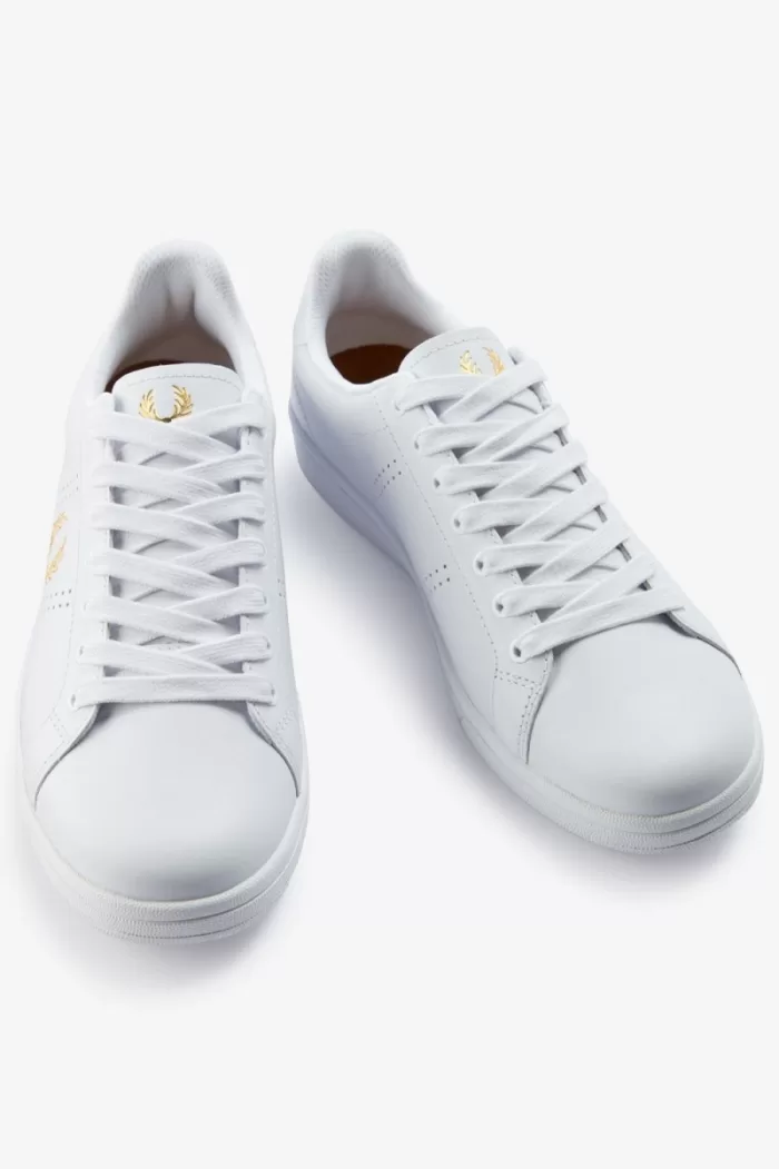 Fred Perry B721 Men’s Tennis Shoes White Metallic Gold JNUMI7358