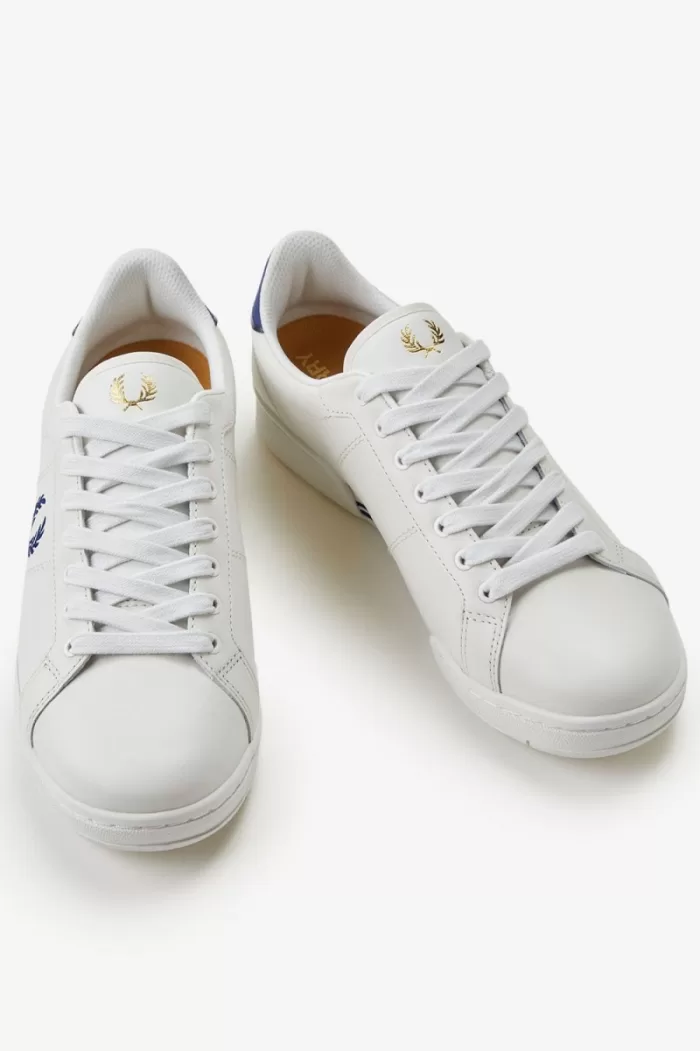 Fred Perry B722 Men’s Tennis Shoes Ivory Shaded Cobalt VUAEC6208