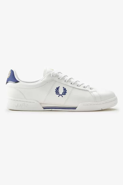 Fred Perry B722 Men’s Tennis Shoes Ivory Shaded Cobalt VUAEC6208