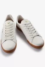 Fred Perry B722 Men’s Tennis Shoes Snow White Field Green WXYGP0537