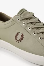 Fred Perry Baseline Men’s Tennis Shoes Warm Grey Dark Red CRWBE2974