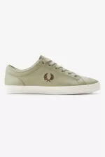 Fred Perry Baseline Men’s Tennis Shoes Warm Grey Dark Red CRWBE2974