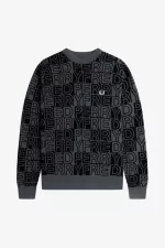 Fred Perry Block Graphic Men’s Jumper Gunmetal FBNIP5694