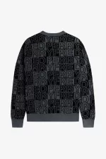 Fred Perry Block Graphic Men’s Jumper Gunmetal FBNIP5694