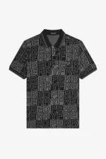 Fred Perry Block Graphic Men’s Polo Shirt Gunmetal QYDIW8157