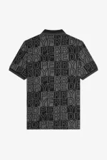 Fred Perry Block Graphic Men’s Polo Shirt Gunmetal QYDIW8157