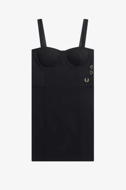 Fred Perry Bodycon Women’s Dress Black JBMGW8627