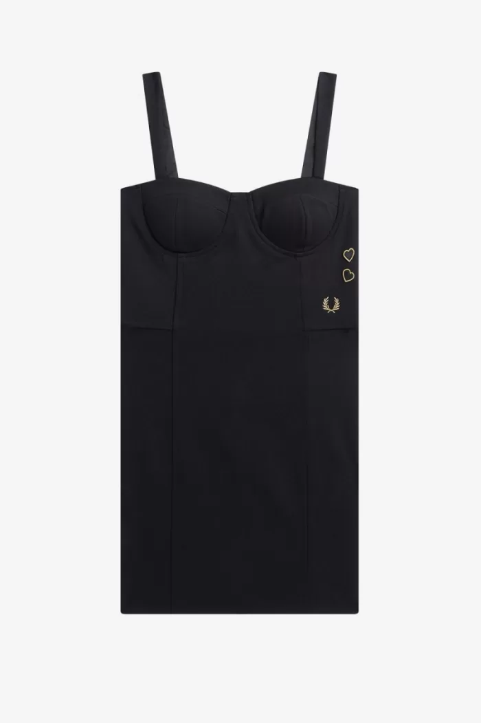 Fred Perry Bodycon Women’s Dress Black JBMGW8627