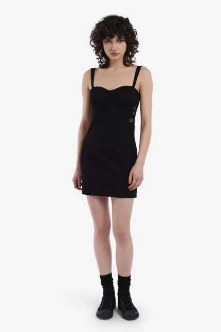 Fred Perry Bodycon Women’s Dress Black JBMGW8627