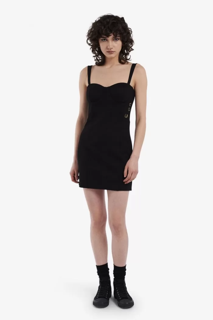 Fred Perry Bodycon Women’s Dress Black JBMGW8627