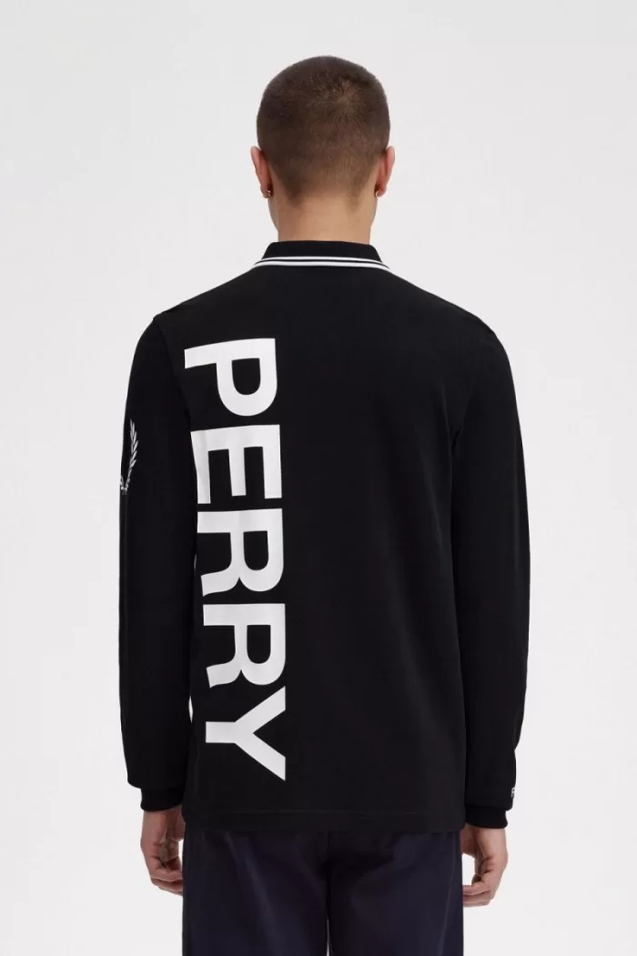 Fred Perry Bold Graphic Long Sleeve Men’s Shirt Black ESVDK8910