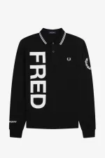 Fred Perry Bold Graphic Long Sleeve Men’s Shirt Black ESVDK8910