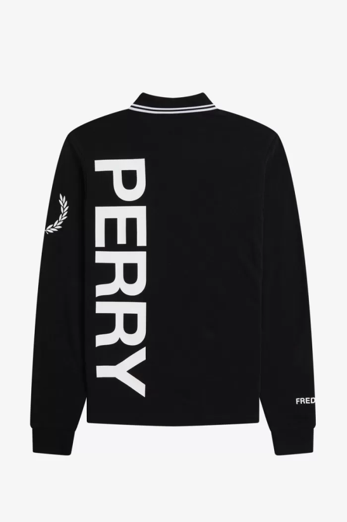 Fred Perry Bold Graphic Long Sleeve Men’s Shirt Black ESVDK8910