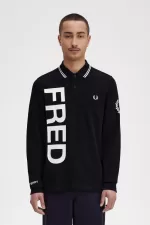 Fred Perry Bold Graphic Long Sleeve Men’s Shirt Black ESVDK8910