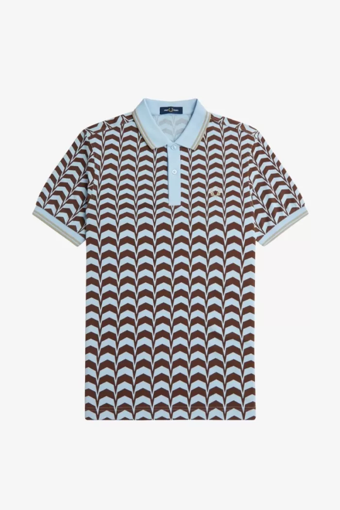 Fred Perry Bold Print Men’s Polo Shirt Turquoise QBSRZ2689