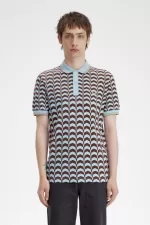 Fred Perry Bold Print Men’s Polo Shirt Turquoise QBSRZ2689