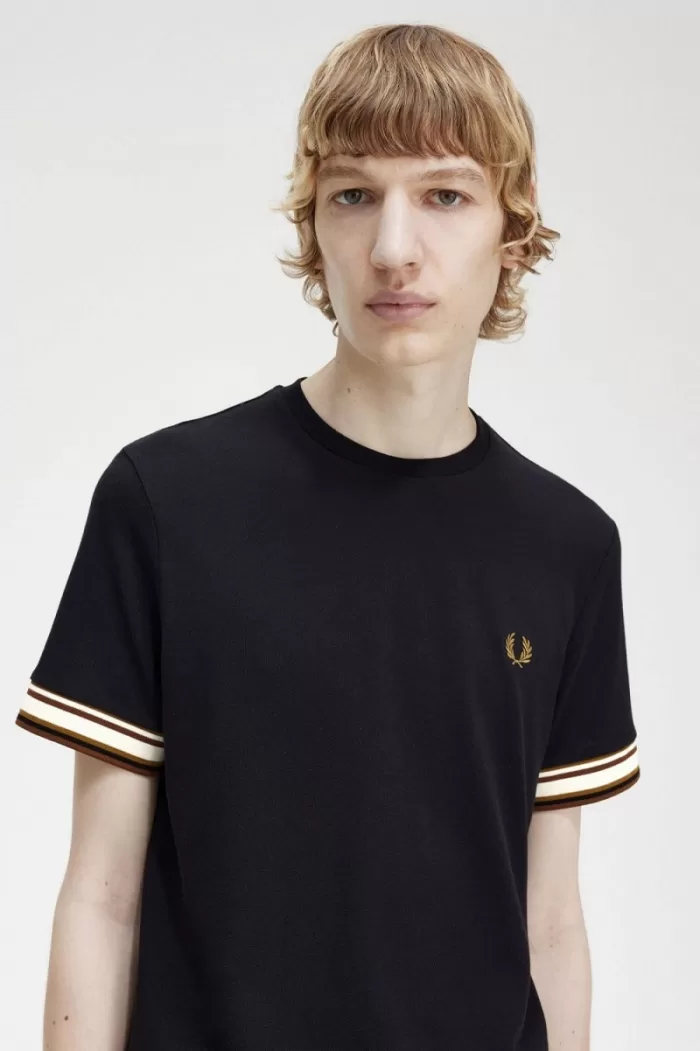 Fred Perry Bold Tipped Piqué Men’s T-Shirt Black UVYNL8512