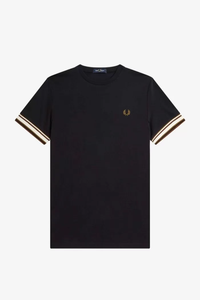 Fred Perry Bold Tipped Piqué Men’s T-Shirt Black UVYNL8512