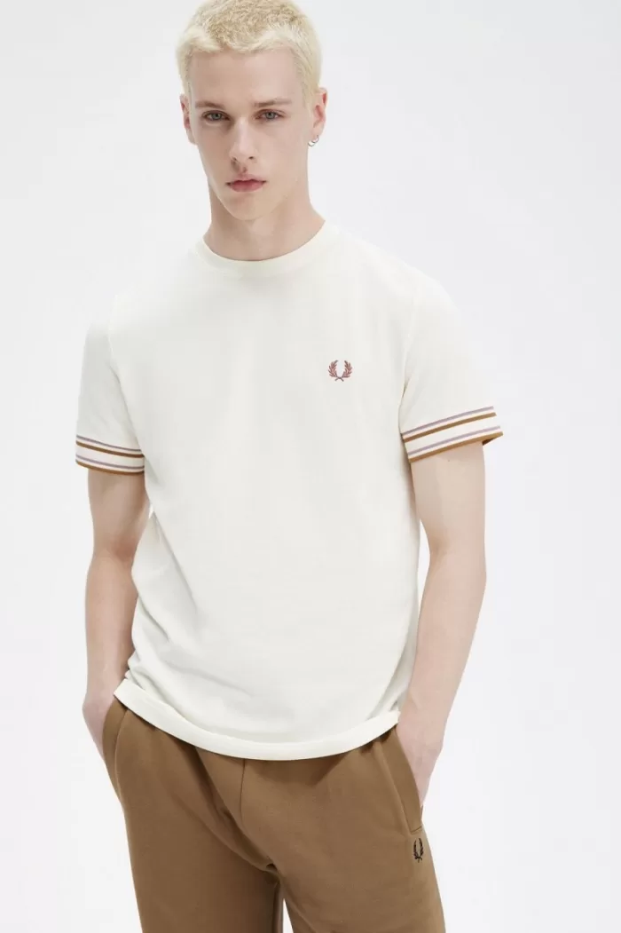 Fred Perry Bold Tipped Piqué Men’s T-Shirt Beige KUANL3801