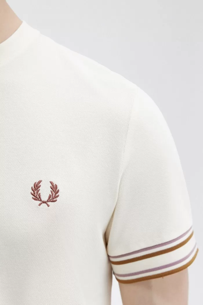 Fred Perry Bold Tipped Piqué Men’s T-Shirt Beige KUANL3801