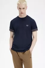 Fred Perry Bold Tipped Piqué Men’s T-Shirt Navy MSXPC6281