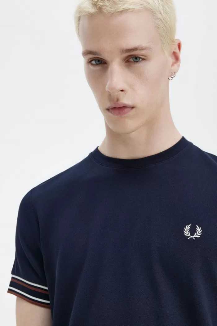 Fred Perry Bold Tipped Piqué Men’s T-Shirt Navy MSXPC6281