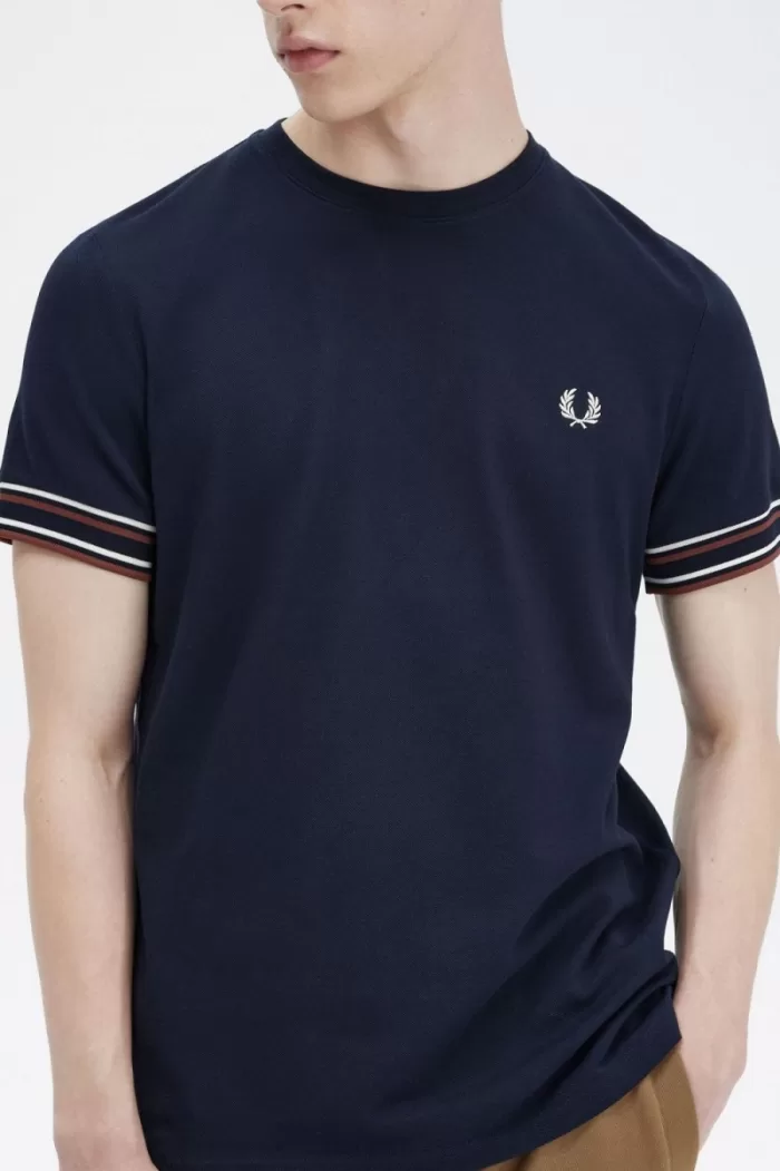 Fred Perry Bold Tipped Piqué Men’s T-Shirt Navy MSXPC6281