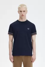 Fred Perry Bold Tipped Piqué Men’s T-Shirt Navy MSXPC6281