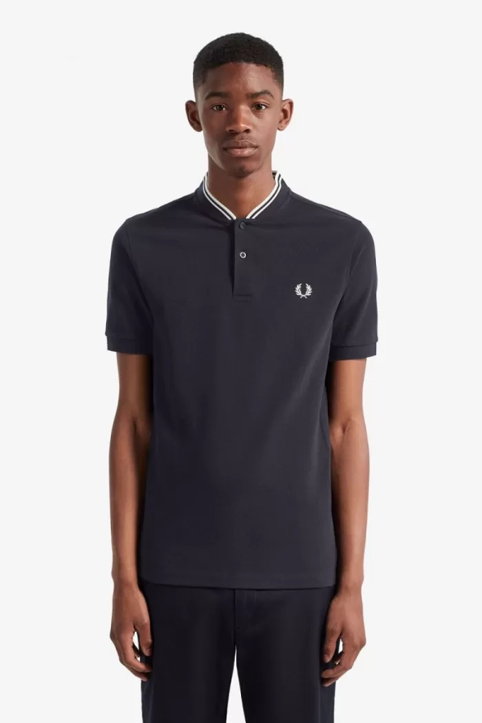 Fred Perry Bomber Collar Men’s Polo Shirt Navy NFCXL3701