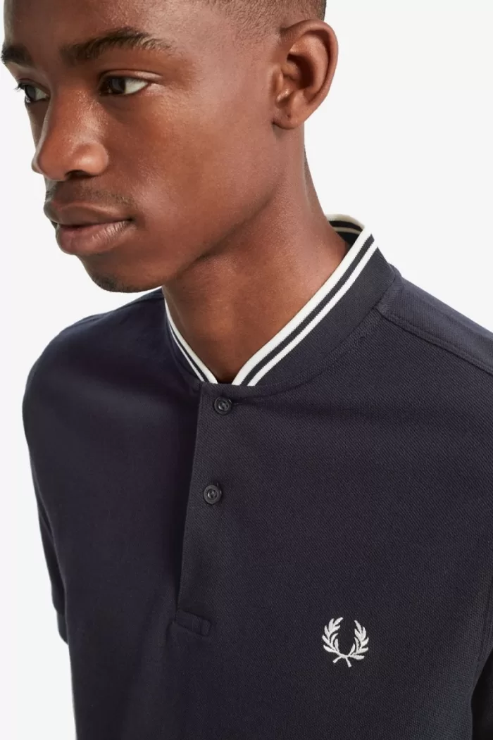 Fred Perry Bomber Collar Men’s Polo Shirt Navy NFCXL3701