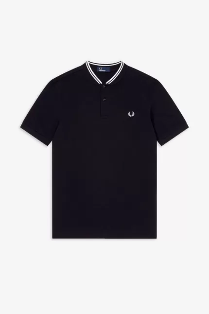 Fred Perry Bomber Collar Men’s Polo Shirt Black CZBNH7801