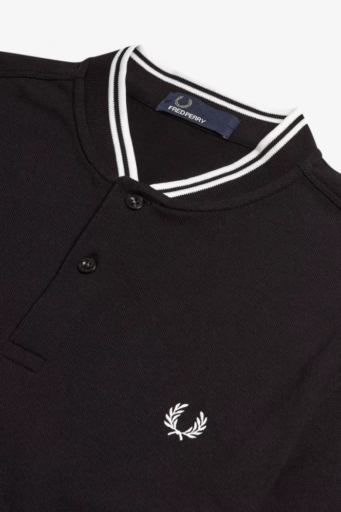 Fred Perry Bomber Collar Men’s Polo Shirt Black CZBNH7801