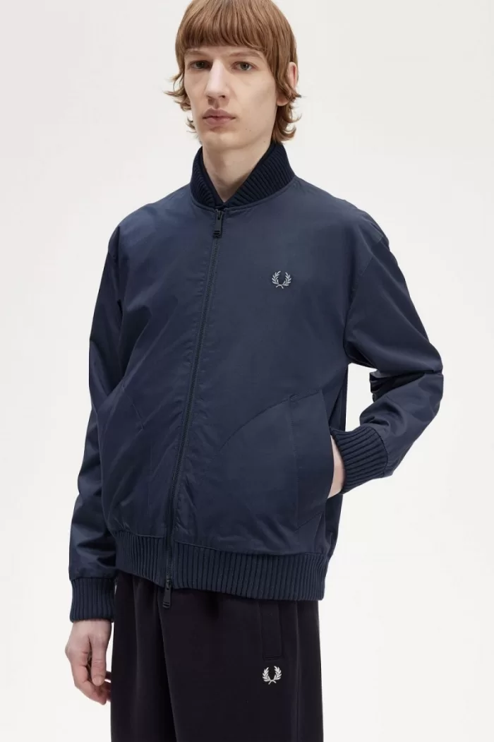 Fred Perry Bomber Men’s Jackets Navy YTKSC1436