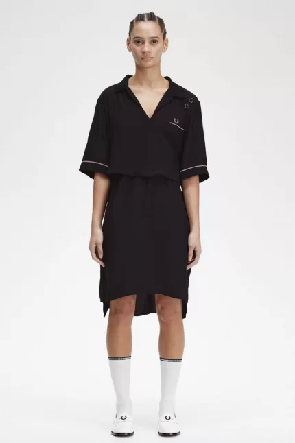 Fred Perry Bowling Shirt Women’s Dress Black FGYBX6235