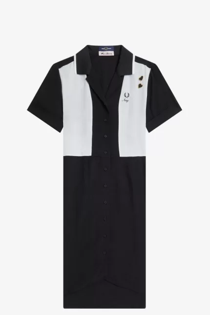 Fred Perry Bowling Shirt Women’s Dress Black ZJXSO2178