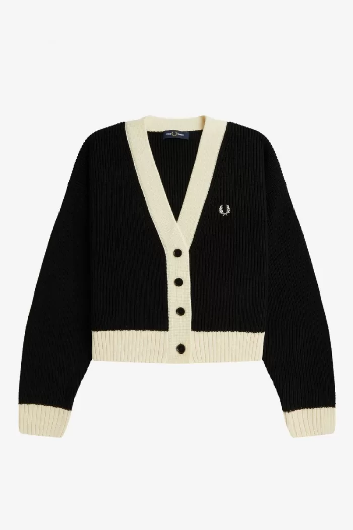 Fred Perry Button-Through Women’s Cardigan Black BRZFQ5390