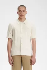 Fred Perry Button Through Knitted Men’s Shirt Beige SHQBR0439